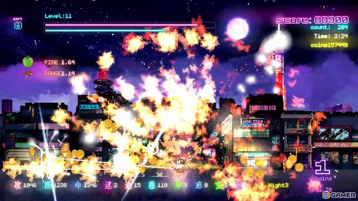 左右から迫りくるゾンビの群れを倒していく2Dアクションゲーム「Tokyo Waning Moon」がSteamで配信！の画像7