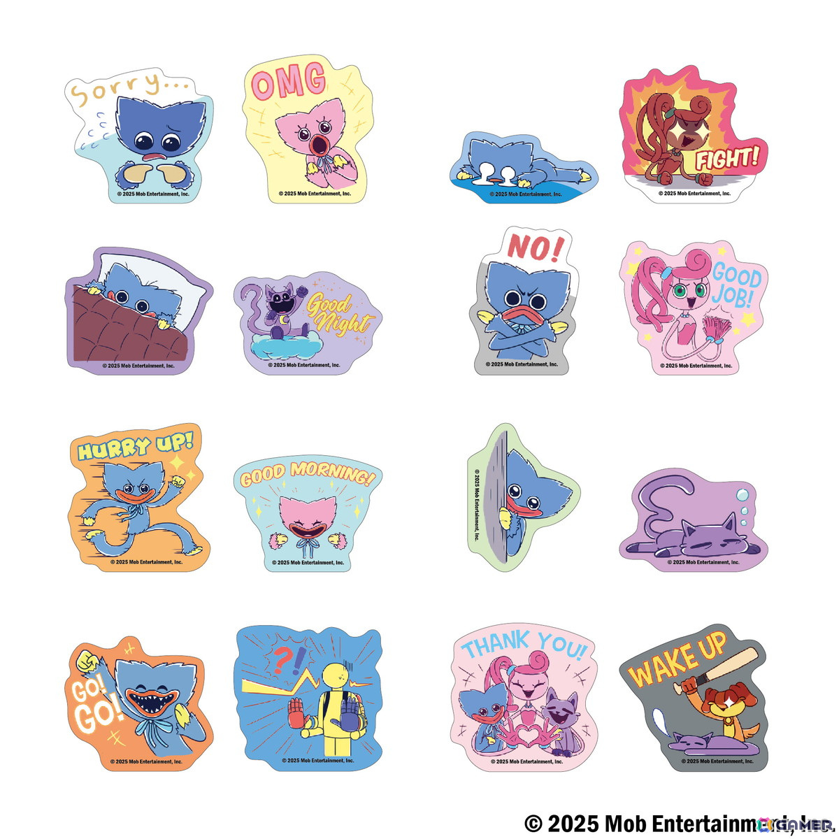 「Poppy Playtime」公式スタンプのデザインを使用したトレーディングステッカーとアクリルキーホルダーが2025年4月下旬に発売!の画像