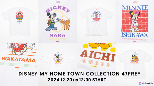 47都道府県のご当地ディズニーTシャツが12月20日よりZOZOTOWN限定で抽選販売――合計2,020点限定で都道府県別人口の割合に基づいた数量で製作の画像1