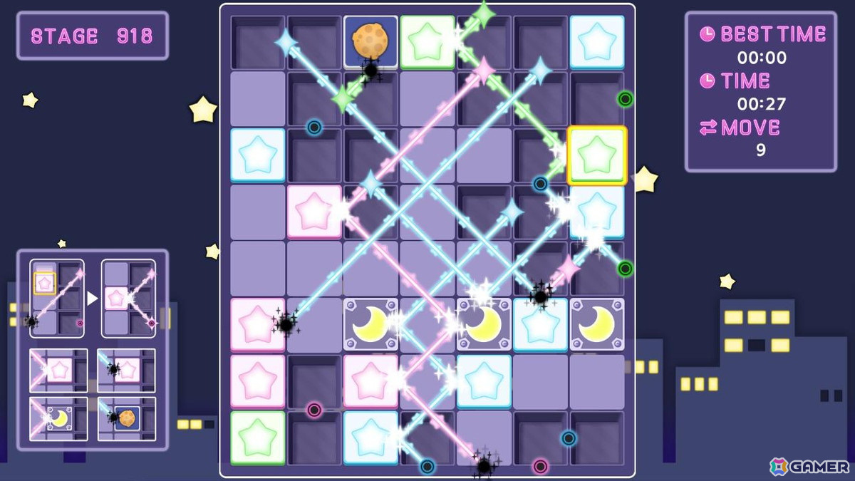 きらめきビームをゴールに届けるパズルゲーム「きらめきビームストライク1000」がSwitch向けに配信！4つの難易度で全1,000問を収録の画像7