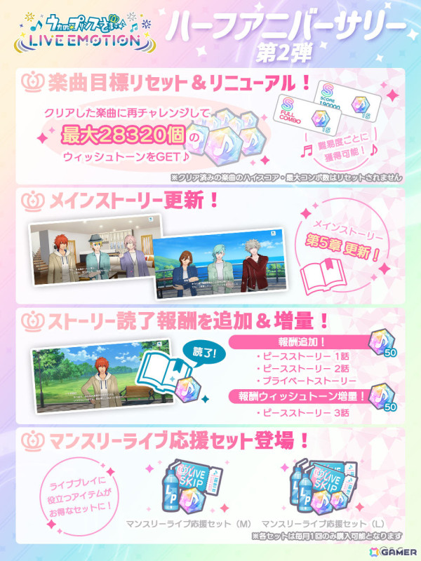 「うたの☆プリンスさまっ♪ LIVE EMOTION」ハーフアニバーサリービジュアルが公開！「SUPER STAR」「THIS IS…!」「Genesis HE★VENS」が追加の画像5