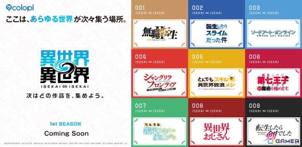 新作ゲーム「異世界∞異世界」の「1st シーズン」に登場するアニメ作品が公開！「無職転生II」「転スラ」「SAO」などがラインナップの画像1