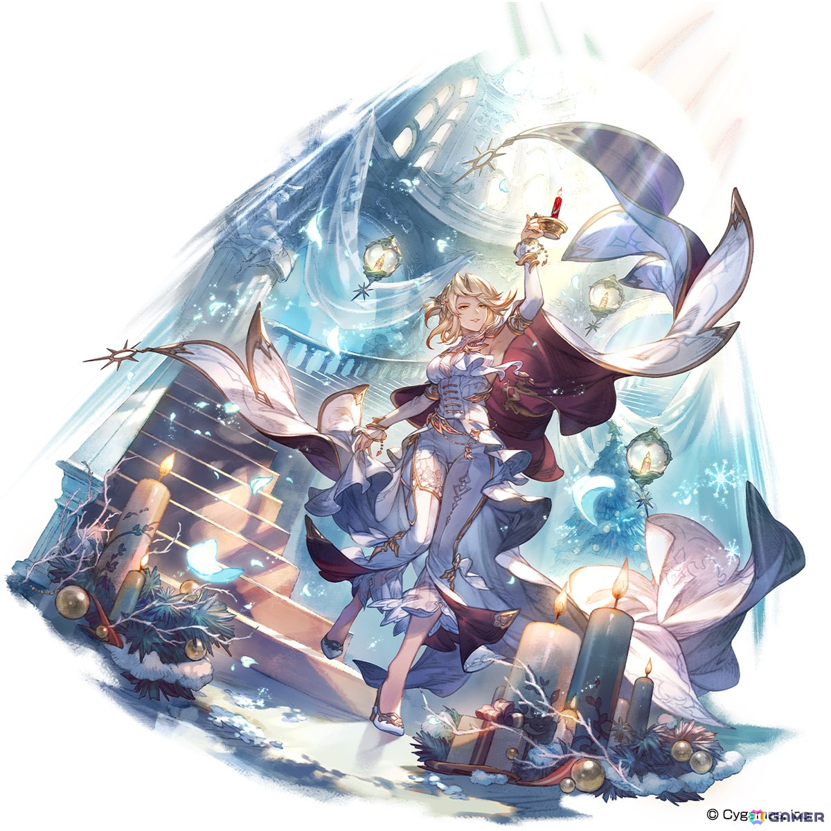 グラブル」クリスマスバージョンのゾーイ（CV：小清水亜美）とカトル