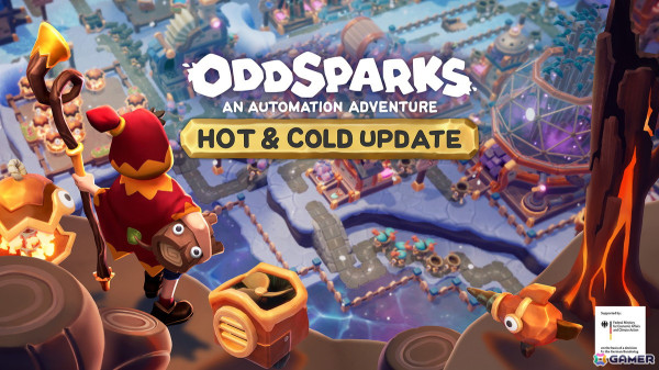 「Oddsparks: An Automation Adventure」アップデート「Hot ＆ Cold」が配信！火山洞窟と氷河高地が追加の画像1