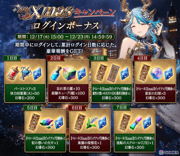 「FFBE幻影戦争」クリスマス衣装のペレーネ（CV：能登麻美子）やビジョンカード「思い出の夜空」が登場！の画像7