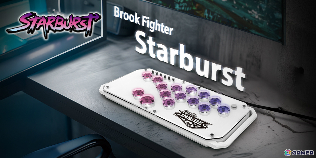 マルチプラットフォーム対応の全ボタン型アーケードコントローラー「Brook Fighter Starburst」が2025年2月に国内で発売!の画像