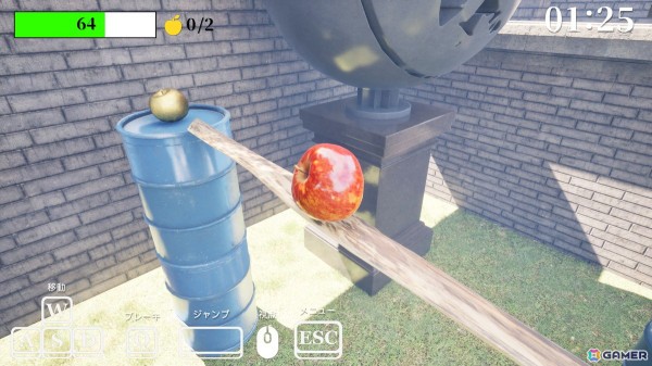 ちょいムズリンゴアクションゲーム「Gravity's Apple」のSteamストアページが公開！リンゴを転がしてニュートンの頭を目指そうの画像4