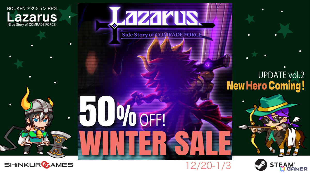 BOUKENアクションRPG「Lazarus -Side Story of COMRADE FORCE-」がSteamウィンターセールに登場!2025年1月3日までは50%OFFで購入できるの画像