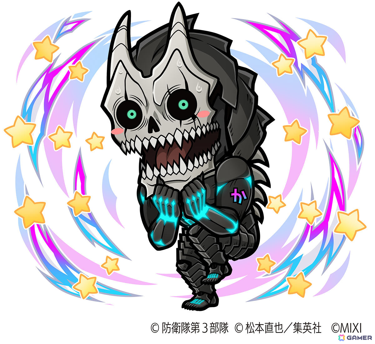 「コトダマン」とアニメ「怪獣8号」の初コラボが12月25日より開催!カフカやレノ、キコル、ミナ&宗四郎などが登場の画像