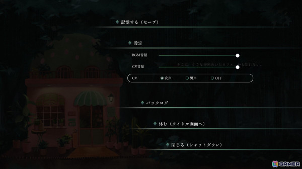 雨の音と詩的なテキスト、優しい朗読で紡がれる短編ビジュアルノベル「深くて暗い緑の眠りのなかへ」がSteamでリリース!の画像