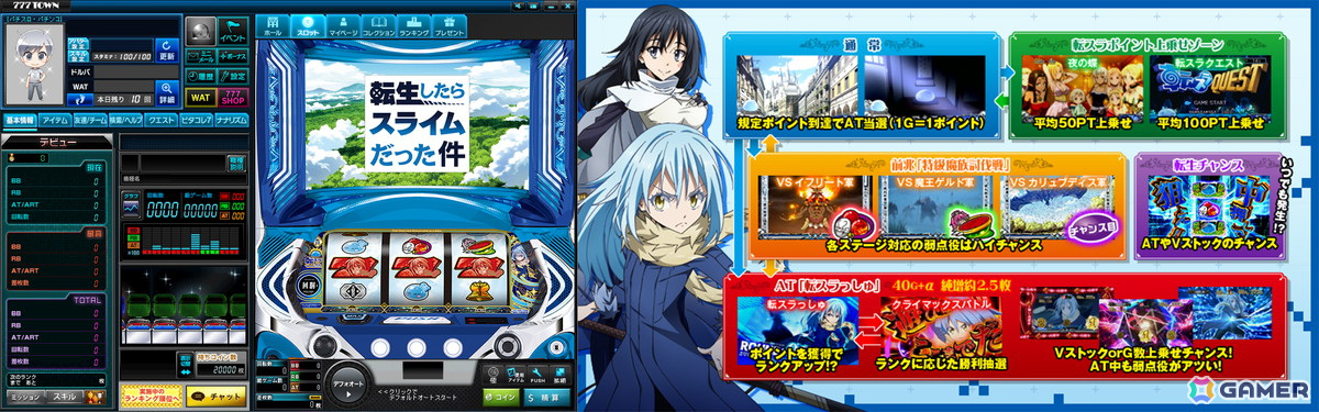 転生チャンスが状況を変える「スマスロ転生したらスライムだった件」が「777TOWN.net」に登場!の画像