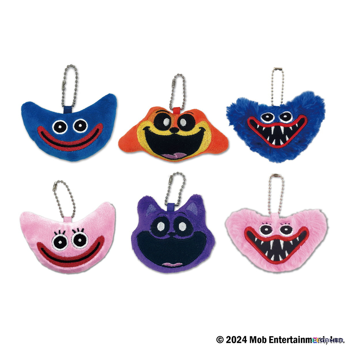 謎のぬいぐるみキーホルダー Poppy Playtime」ハギーワギーたちの“顔”がぬいぐるみキーホルダーに