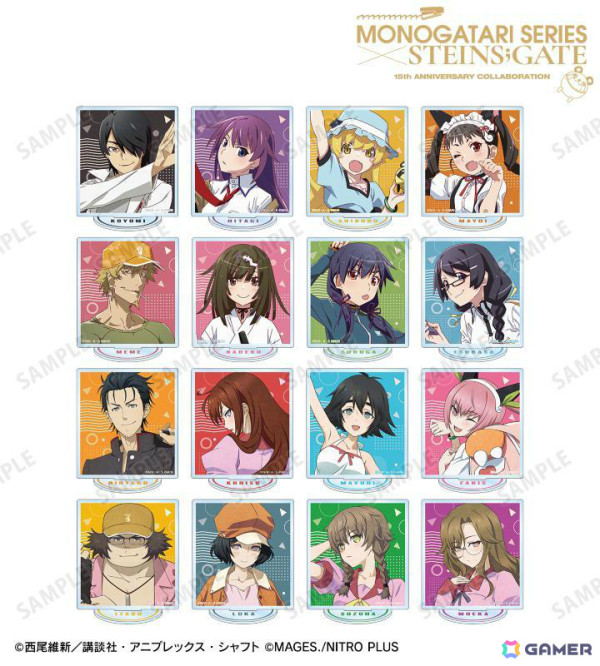 「物語シリーズ×STEINS;GATE」描き下ろしコラボイラストのアクスタやキャンバスボードなどがAMNIBUSに登場！の画像1
