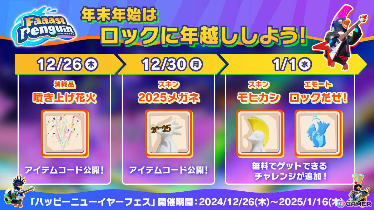 「Faaast Penguin」ドズル社とのコラボが2025年1月23日より開催！メンバーがペンギンに扮した限定スキンとして登場の画像