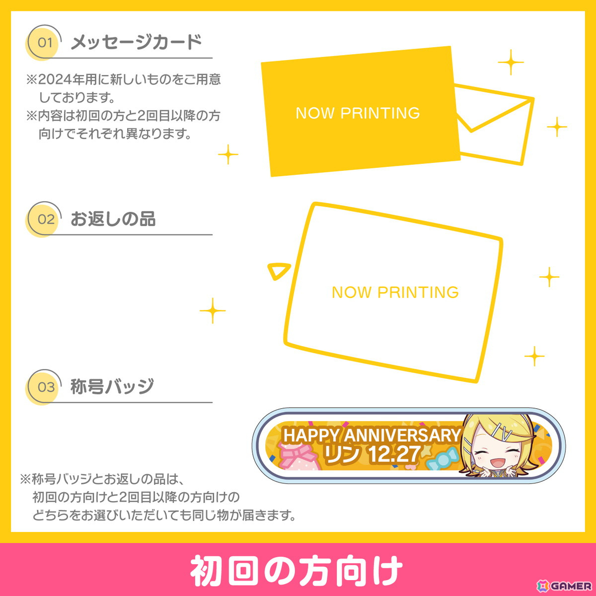 「プロセカ」リンからお返しセットが届くバースデーギフトシリーズ2024の予約受付が開始！の画像4