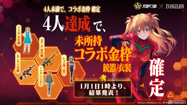 「エヴァンゲリオン」×「荒野行動」コラボ第7弾が開催！双生の闇光シリーズのレイ＆アスカが登場の画像3