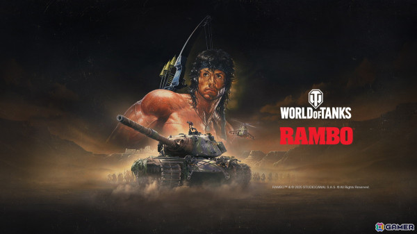 「World of Tanks」で映画「ランボー」3部作とのコラボが1月16日より開催！バトルパス報酬にはジョン・ランボーやランボー仕様の重戦車が登場の画像1