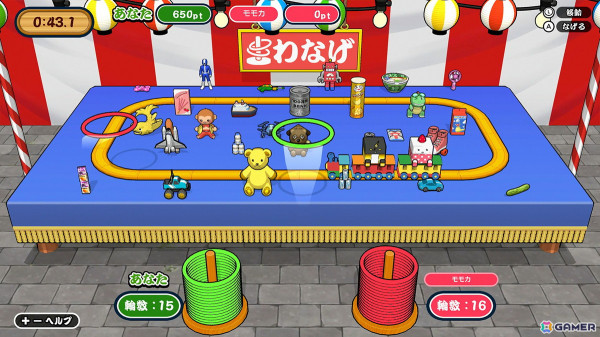 最大4人までの対戦に対応する輪投げゲーム「ねらって！わなげ」がSwitchで配信！スコアアタックや景品のコレクションなども楽しめるの画像2