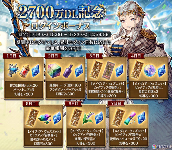「FFBE幻影戦争」に新URユニット「メイヴィア・ウェズエット」が登場！2700万DLを記念した最大270連分の無料10連召喚も開催の画像6