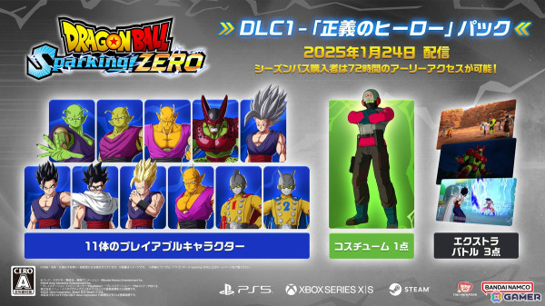 「ドラゴンボール Sparking! ZERO」のDLC「正義のヒーロー」パックが1月24日に配信！孫悟飯ビーストやセルマックスたち11体のプレイアブルキャラを収録の画像2