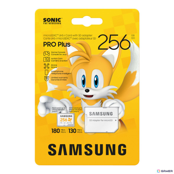「ソニック・ザ・ヘッジホッグ」デザインのSamsung製microSDカードが登場！ソニック、テイルス、ナックルズ、シャドウの4種の画像