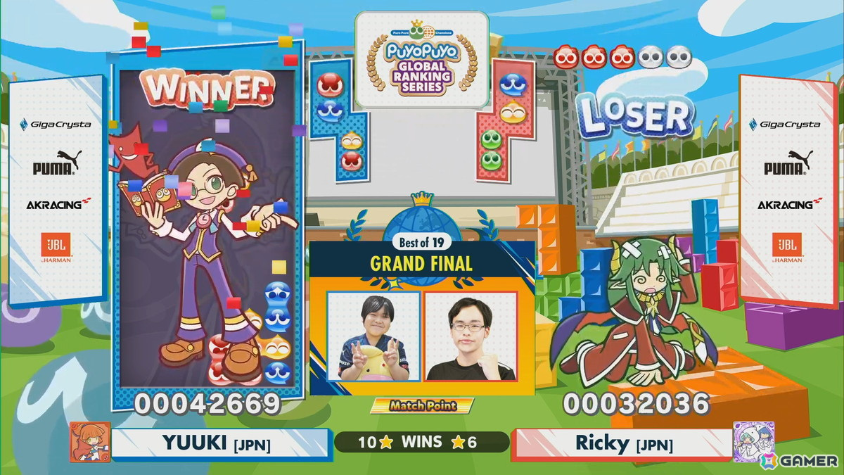 「ぷよぷよ」シリーズの公式大会「Puyo Puyo Global Ranking Series」の決勝大会で日本人選手のゆうき選手が優勝!の画像