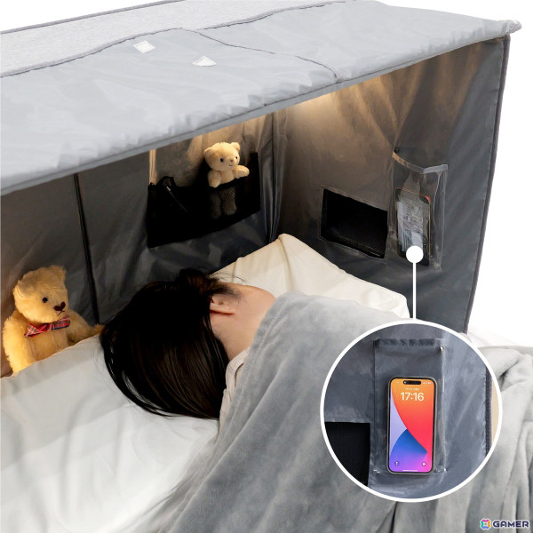 手軽にゲーマーの睡眠環境が作れる「スリープシェルター」が発売！寝ながらゲームができるクリアポケットや調光可能なカーテンが付属の画像8