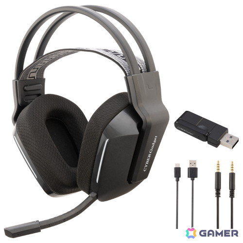 PS5/Switch/PC「CYBER・ワイヤレスゲーミングヘッドセット」が5月上旬に発売！超低遅延2.4GHzで着脱式マイクやUSB/Type-C両対応端子を搭載の画像