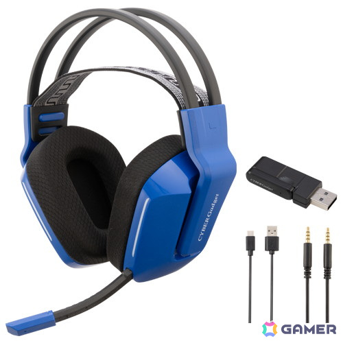 PS5/Switch/PC「CYBER・ワイヤレスゲーミングヘッドセット」が5月上旬に発売！超低遅延2.4GHzで着脱式マイクやUSB/Type-C両対応端子を搭載の画像2