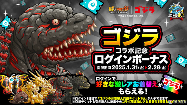 「城とドラゴン」×「ゴジラ」の初コラボが開催！ゴジラやモスラ、キングギドラたちをモチーフにした激レアお着替えを手に入れようの画像8