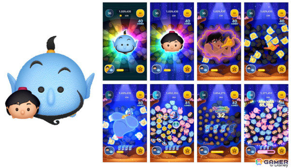 「LINE：ディズニー ツムツム」に新ツム「アラジン＆ジーニー」「おしのびジャスミン」「魔法の洞窟」が登場！の画像2