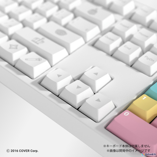 天音かなたさん、角巻わためさん、常闇トワさん、姫森ルーナさんのアイコンがあしらわれた限定キーキャップ「HYTE hololive Gen4 Keycaps」の予約受付が開始！の画像