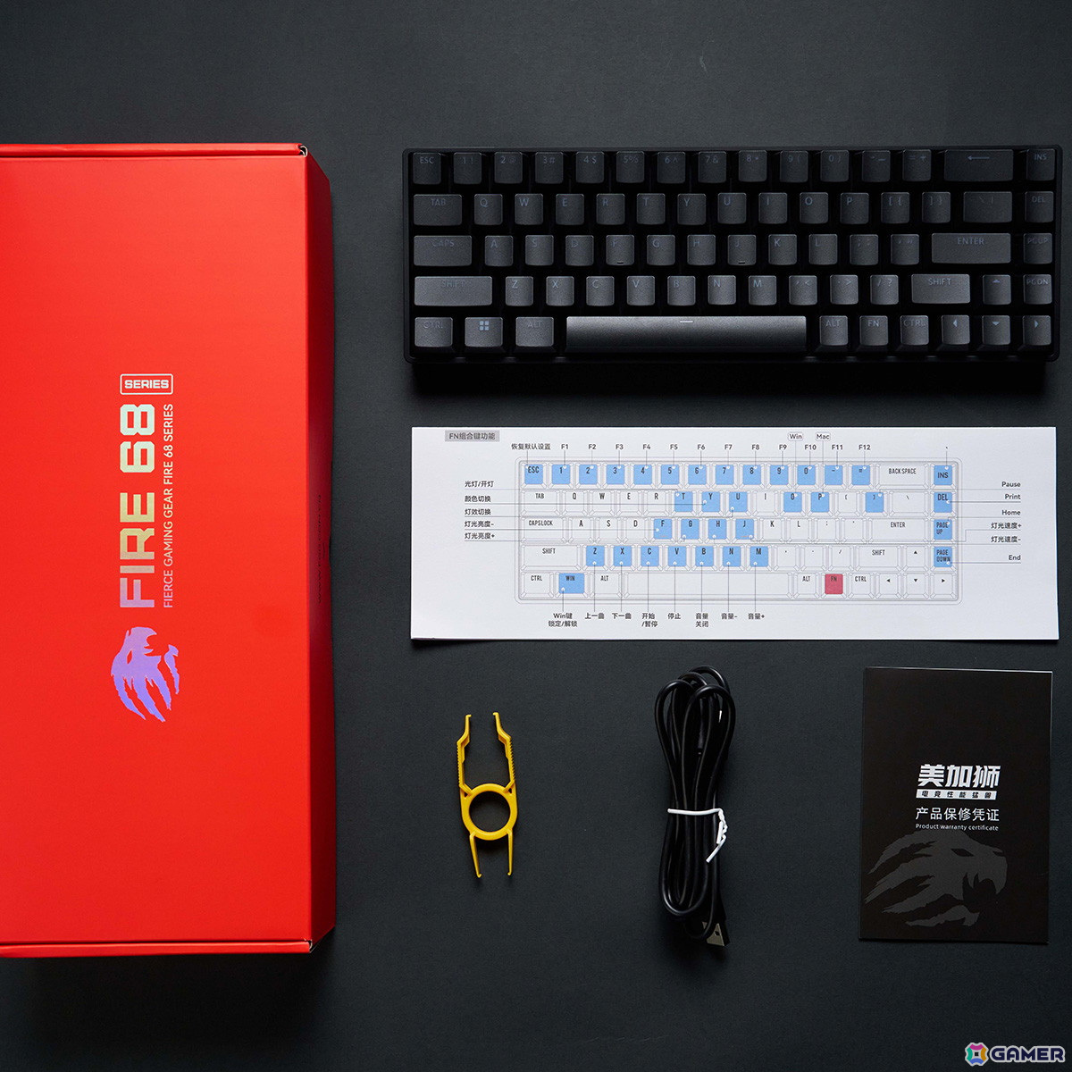 0.02mm単位でのアクチュエーションポイント調整が可能な65%サイズのゲーミングキーボード「MADLIONS FIRE68」が発売!の画像