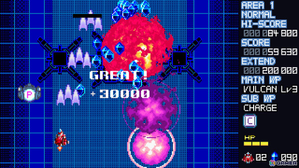 「Crystal Breaker」などを手掛けるTERARIN GAMESの新作縦シューティング「Blaze of Storm」のSteamページが公開！の画像2