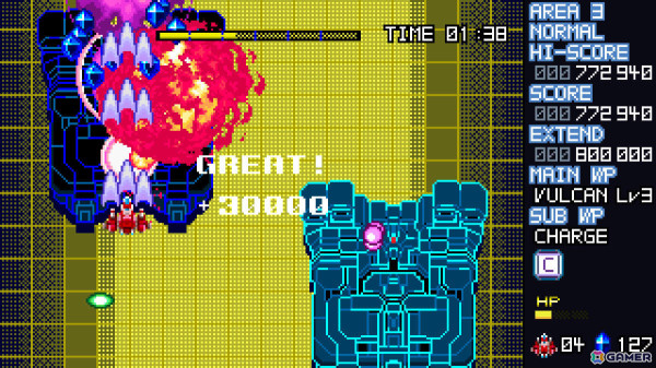 「Crystal Breaker」などを手掛けるTERARIN GAMESの新作縦シューティング「Blaze of Storm」のSteamページが公開！の画像5