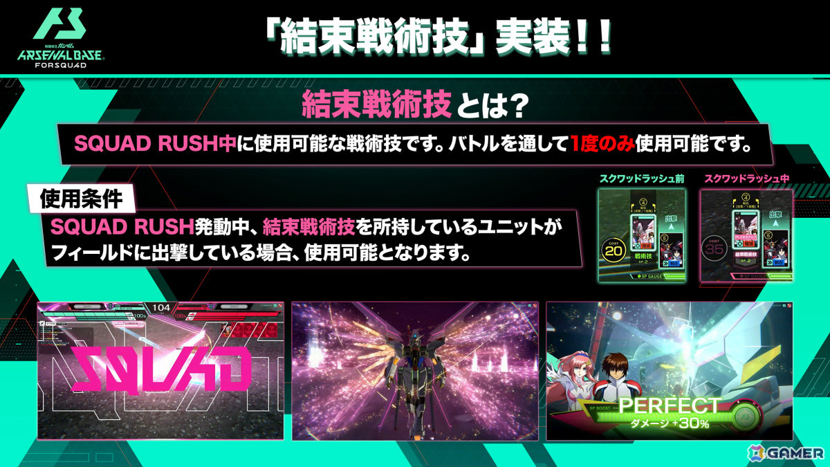 「機動戦士ガンダム アーセナルベース」に「機動戦士Gundam GQuuuuuuX」などの作品が参戦!FORSQUAD SEASON:01が稼働の画像