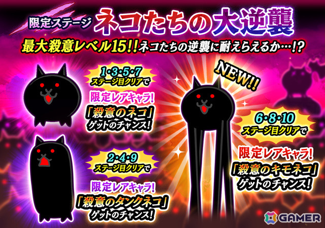 にゃんこ大戦争」ネコの日限定ステージで殺意のキモネコなどをゲット