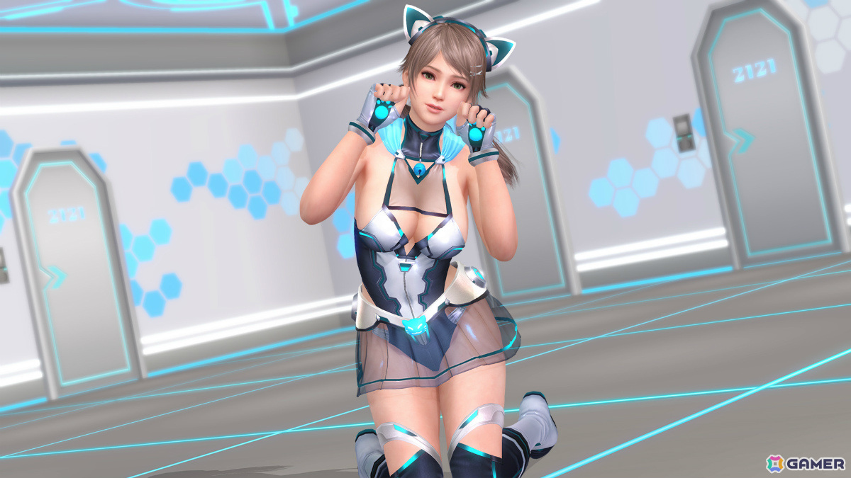 「DEAD OR ALIVE XVV」猫耳×ボディースーツのSSR水着「サイバー・ニャンテック」が登場!なつかしコーデガチャが最大70連無料となるキャンペーンもの画像