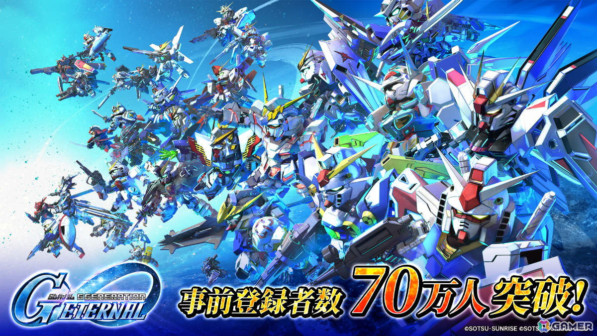 「SDガンダム ジージェネレーション エターナル」の事前登録者数が70万人を突破!の画像