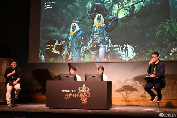 「モンスターハンターワイルズ」発売前夜イベントで辻本氏と西野さんがイャンクックに挑戦！ステージに実寸大の大タル爆弾が現れる場面もの画像21