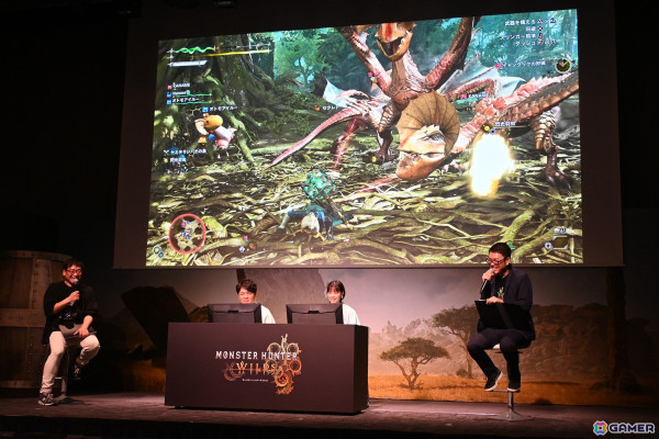 「モンスターハンターワイルズ」発売前夜イベントで辻本氏と西野さんがイャンクックに挑戦！ステージに実寸大の大タル爆弾が現れる場面もの画像25
