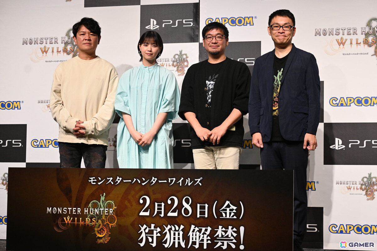 「モンスターハンターワイルズ」発売前夜イベントで辻本氏と西野さんがイャンクックに挑戦！ステージに実寸大の大タル爆弾が現れる場面もの画像