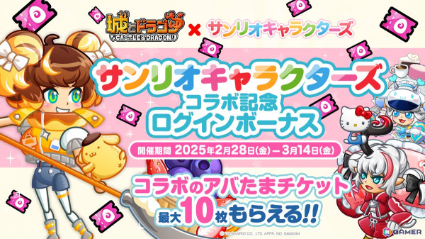 「城とドラゴン」3月の新キャラ“パンダガール”が登場！「サンリオキャラクターズ」との復刻コラボイベントも開催の画像6