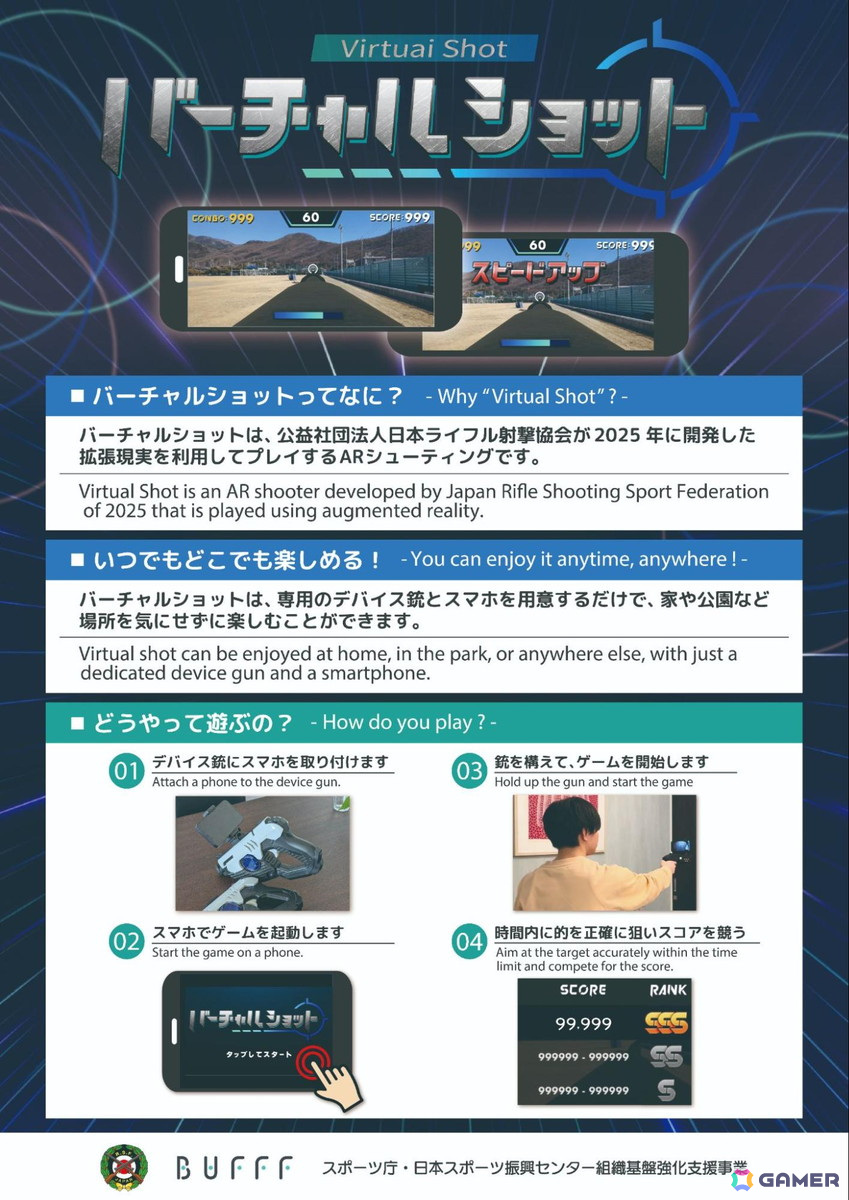 日本ライフル射撃協会と共同開発したARシューティングゲーム「サイバーショット」プロトタイプ版が登場の画像