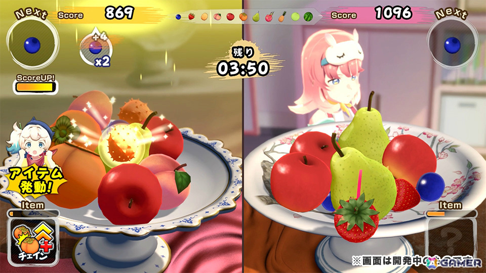 フルーツ積み上げパズル「フルーツマウンテン」が最大4人の対戦型パーティーゲームに!「フルーツマウンテン パーティ」が発表の画像