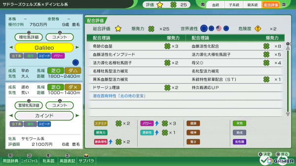 「Winning Post 10 2025」の体験版が配信！海外名馬の固有特性、海外地域限定の配合理論といったゲーム要素の新情報もの画像5