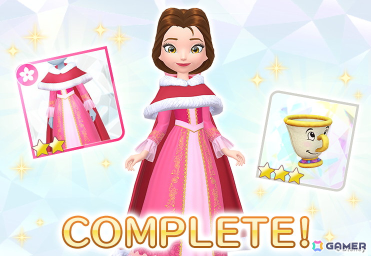 「Disney STEP」でコレクションイベント「美女と野獣 すてきな宝物」が開催!「ベルのプリンセスドレス」などをピックアップしたガチャもの画像