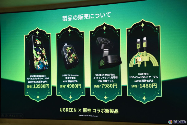 UGREENと「原神」のコラボ商品発表会をレポート！モバイルバッテリー、充電器など4製品が3月25日に発売、キィニチのコスプレをした桃戸ももさんも登壇の画像8