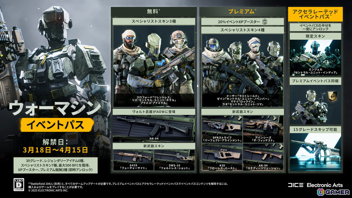 「バトルフィールド 2042」で「War Machine」イベントが開催!ラッシュ・オーバーライドやドミネーションなどの期間限定モードも登場の画像