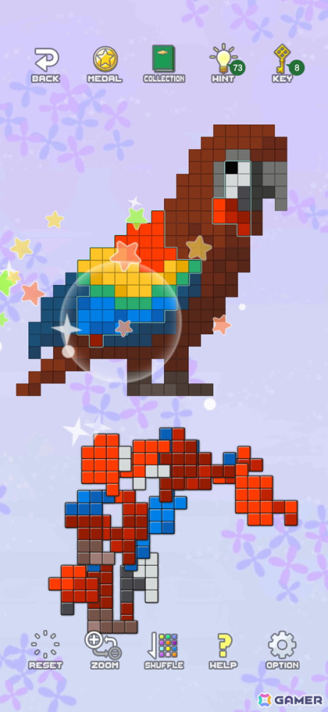 かわいいドット絵を組み立てるパズルアプリ「ドットピースパズル」のリニューアル版がApp Storeで配信！の画像